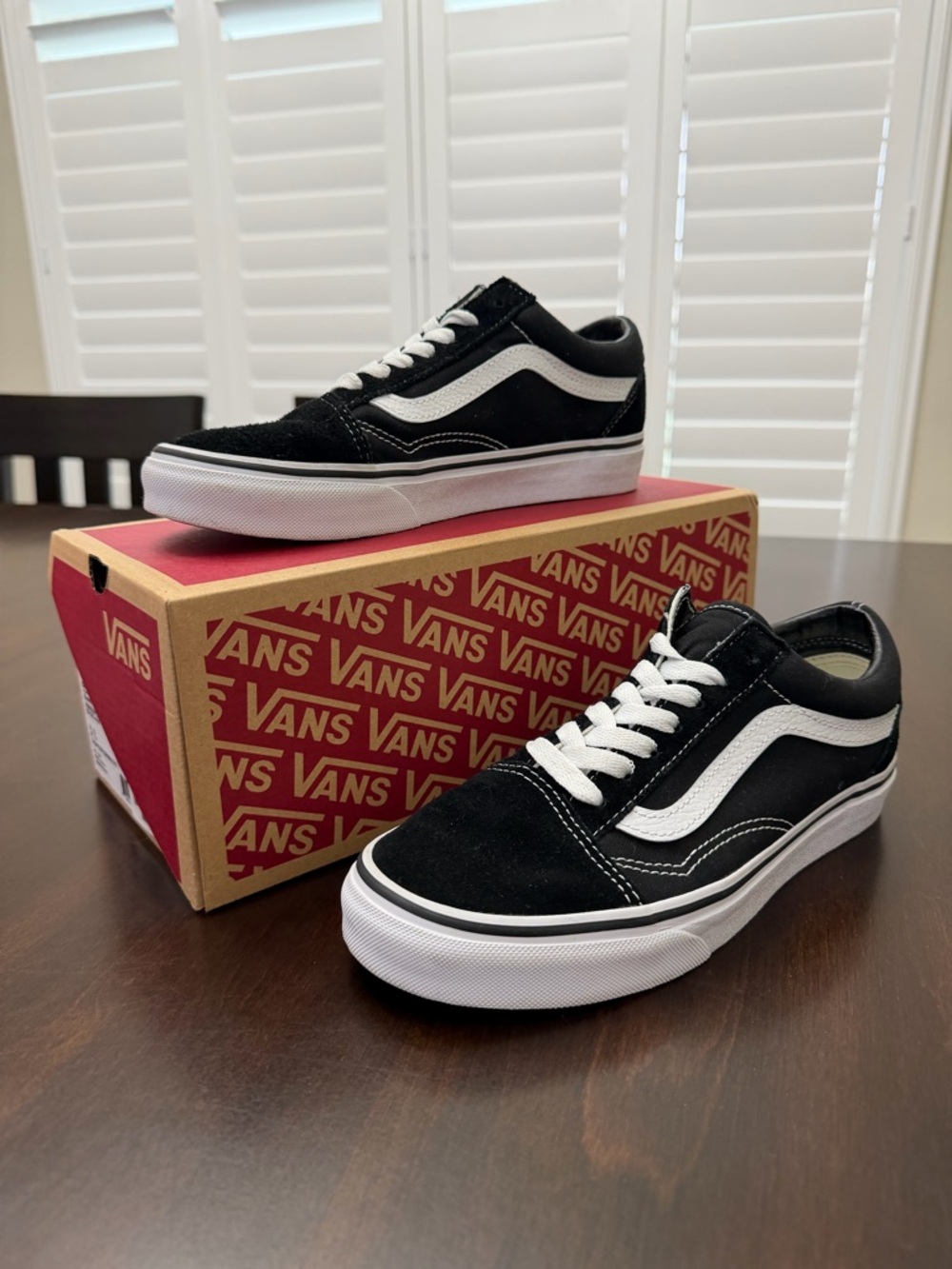 Vans Black and White Old Skool Low Top Sneakers